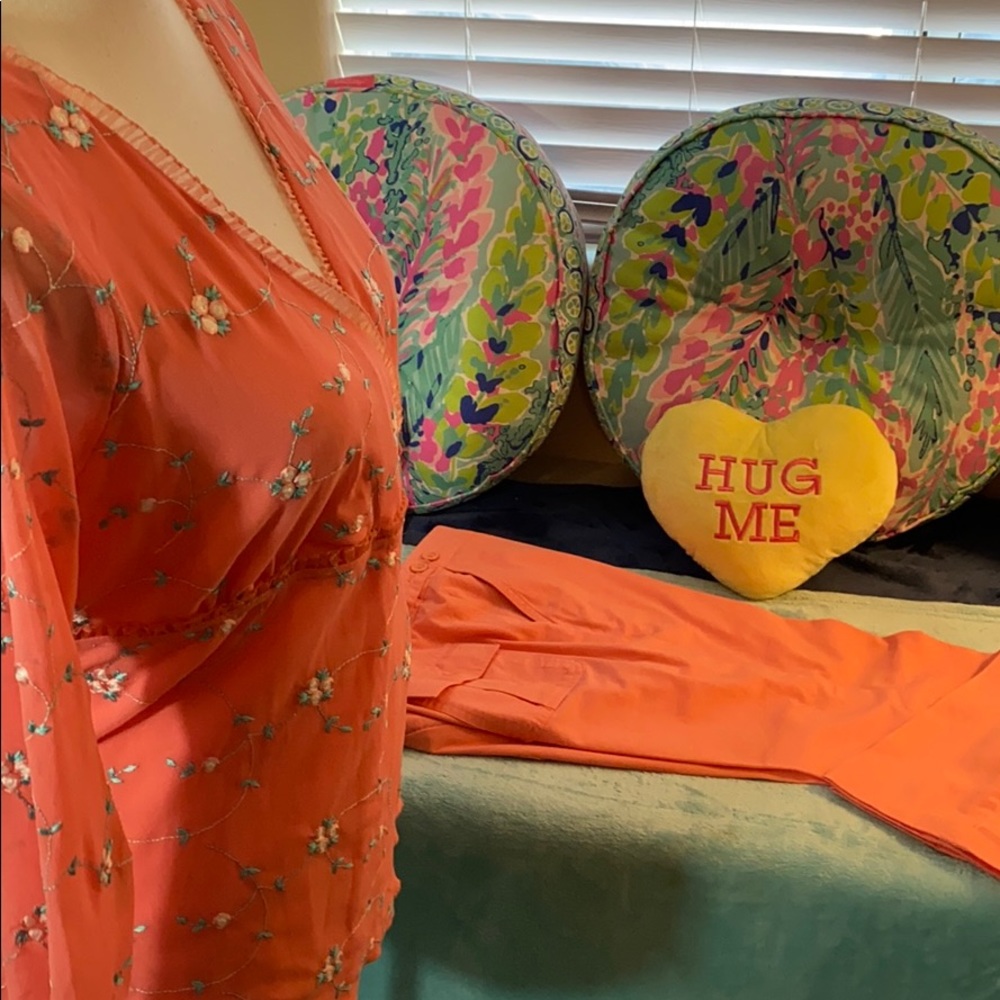 INC International Concepts peach top + free Capris - Picture 6 of 15